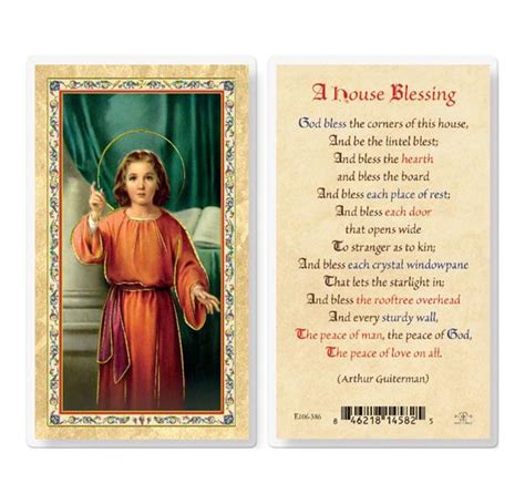 A House Blessing Gold Stamped Laminated Holy Cards 25 Count Value Pack
