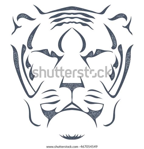 Sketch Black Silhouette Tiger Head Isolated Stock Vector Royalty Free