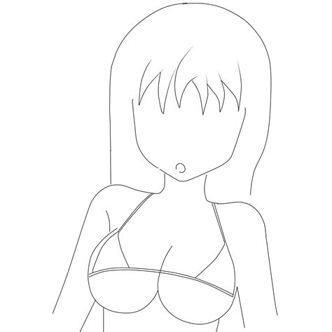 Free Line Art Anime Bikini Girl By Kaylawaylalineart On Deviantart