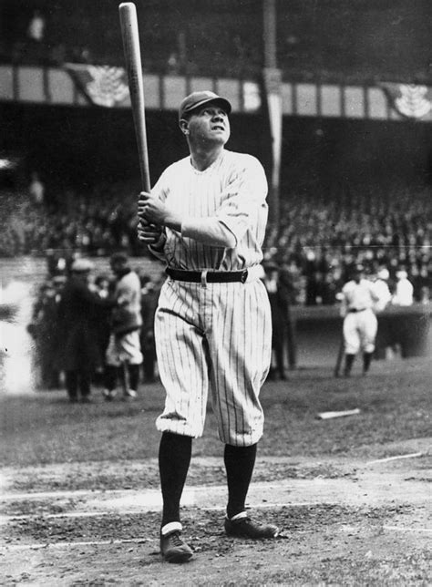 babe ruth batting for ny yankees by topical press agency