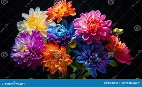 Floral Symphony. Harmonious Blend of Colorful Blooms Stock Illustration