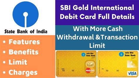 Sbi Gold International Debit Card Full Details Features Benefits