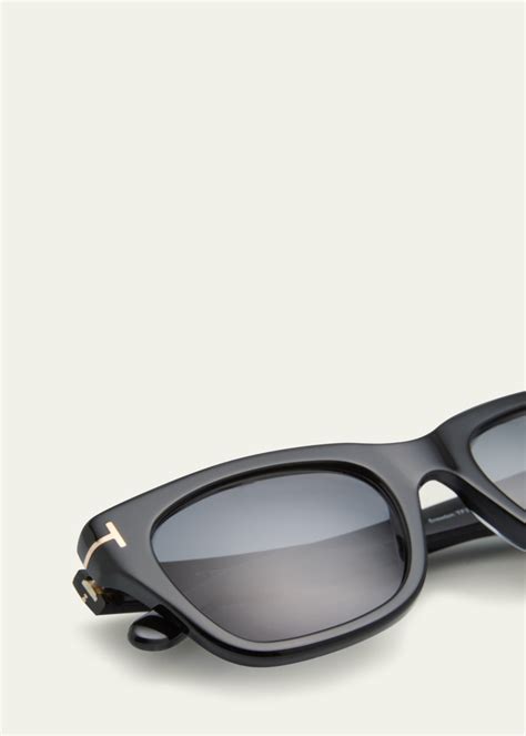 Tom Ford Mens Snowdon Acetate Polarized Rectangle Sunglasses