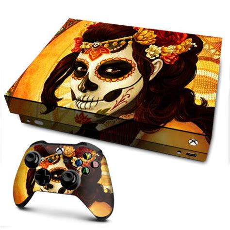 Xbox One X Console Skins Decal Wrap Only Skull Girl Dia De Los Muertos