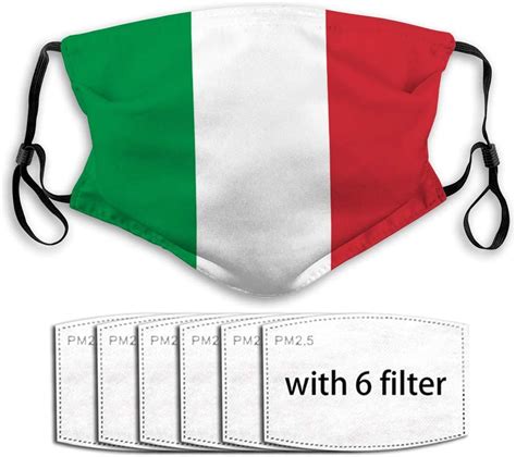 Amazon Com ZCQF DEFJA Dustproof Mouth Shield With Adjustable Ear Loops Italian Flag Isolate