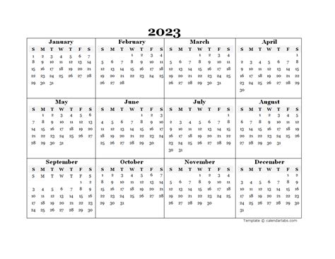 Free 2023 Yearly Calendar Printable Free Get Calendar