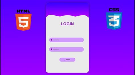 Create Login Form Using Html Css With Source Code Youtube