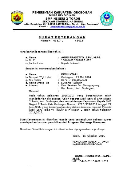 Detail Contoh Surat Keterangan Diterima Di Sekolah Koleksi Nomer 3