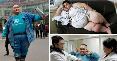 China S Fattest Man Who Weighed In At 35 Stone Sheds A Third Of His Body Weight Daily Star