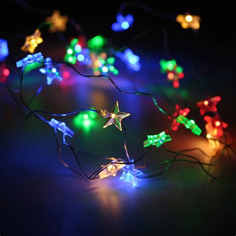 Led Lights String Lamp Copper Wire Five Pointed Star Shape Lights For