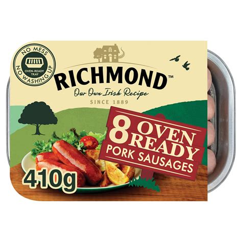 Richmond 8 Oven Ready Pork Sausages 410g Sausages Iceland Foods