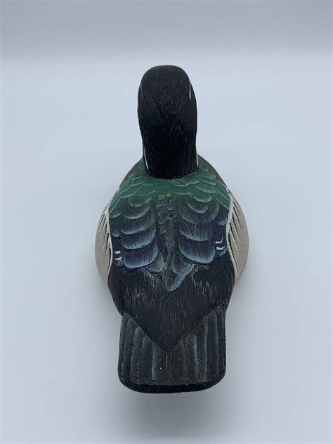 Vintage Joe Revello Ceramic Wood Duck Drake Decoy Figure Signed Ebay