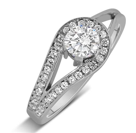 5.0 out of 5 stars 9. 1 Carat Round White and Black Diamond Halo Engagement Ring ...