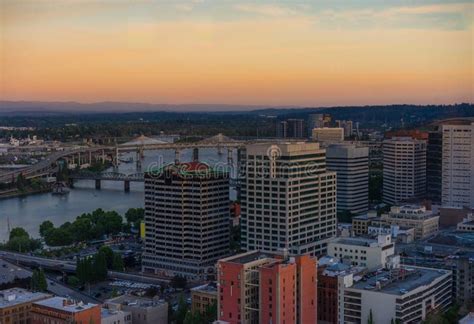 Portland Oregon Downtown Skyline And Bridges Stock Photo Image Of