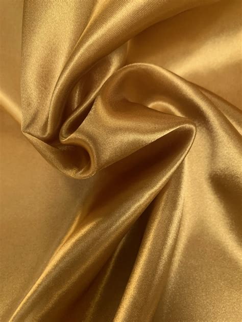 5860 Deep Gold Charmeuse Satin Fabric By The Yard Charmeuse Dgold