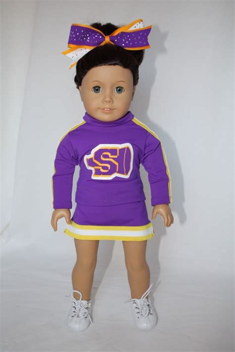 Custom Cheerleader Uniform For American Girl Doll By Pixiedustdollclothes On Etsy Doll Clothes