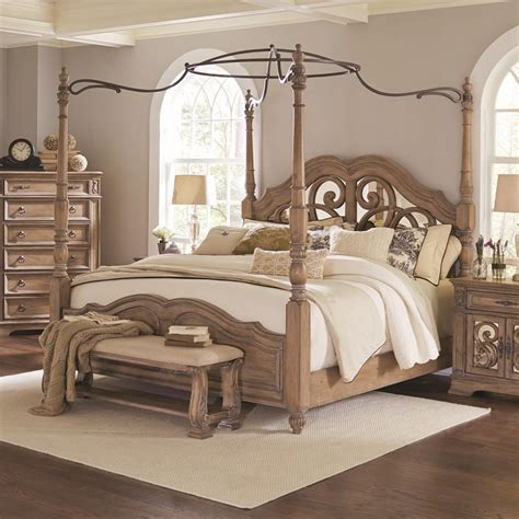 Buy canopy bed online on ny furniture outlets. Coaster Ilana California King Canopy Bed with Mirror Back ...