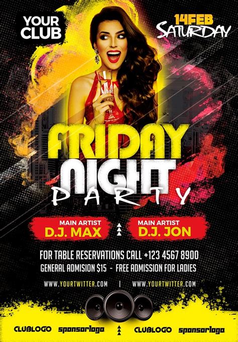 Friday Night Party 2 Free Psd Flyer Template Stockpsd