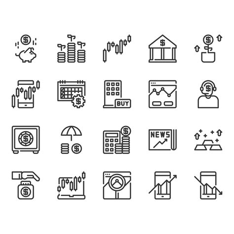 Stock Market And Investment Icon Set 670121 Vector Art At Vecteezy