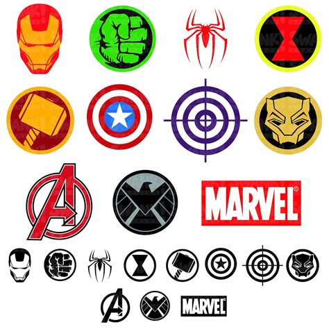Avengers Superhero Symbol Clipart Svgpngeps Iron Man Spider Man