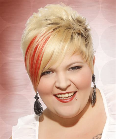 Blonde on top, black underneath hairstyles. Short Straight Light Golden Blonde Hairstyle with Side ...