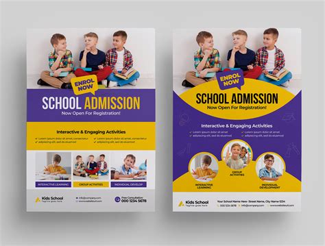 School Admission Flyer Template Kids Back To School Etsy Canada