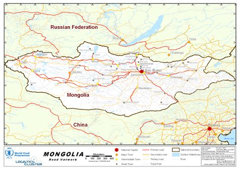 Large Detailed Road Network Map Of Mongolia Mongolia Asia