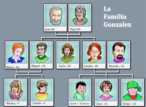 El árbol Familiar La Familia Gonzalez Diagram Quizlet