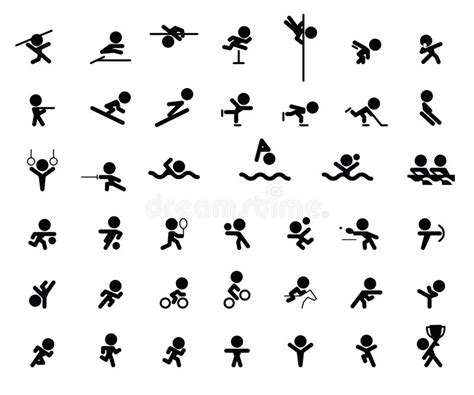 Wie mochten er meedoen aan de sporten? De Pictogrammen Van De Sport Van Olympische Spelen Vector ...