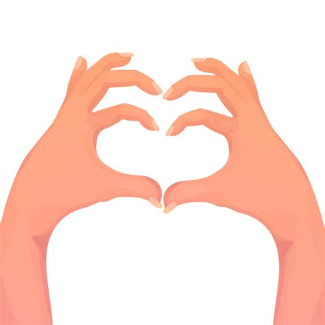Two Hands In Gesture Heart Shape Arms As A Sign Love In Cartoon Style