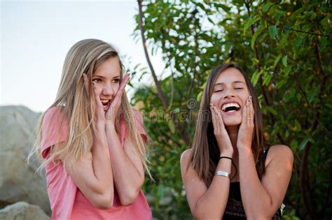 Teen Girls Having Silly Fun Stock Photo Image Of Laughing Girls