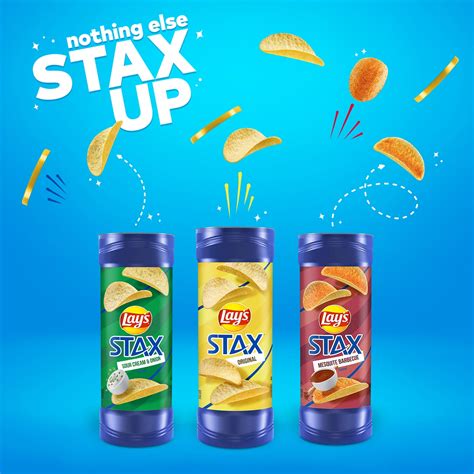 Lays Stax Cheddar Flavored Potato Crisps 55 Oz Canister