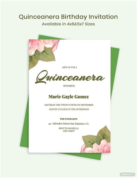 Quinceanera Invitation Template In Word Free Download