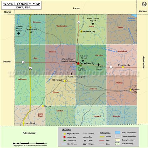 Wayne County Map Iowa