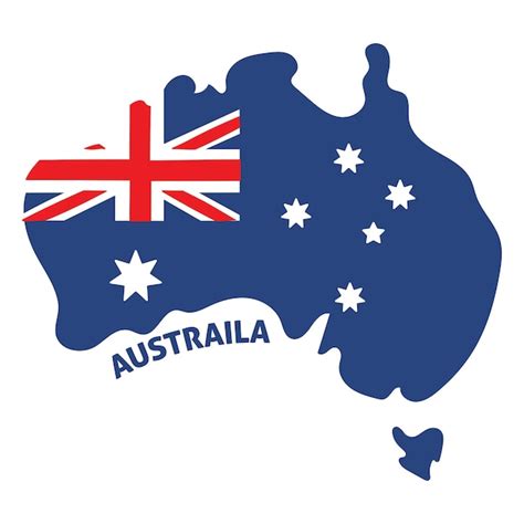 premium vector isolated colored map of australia with its flag vector illustration