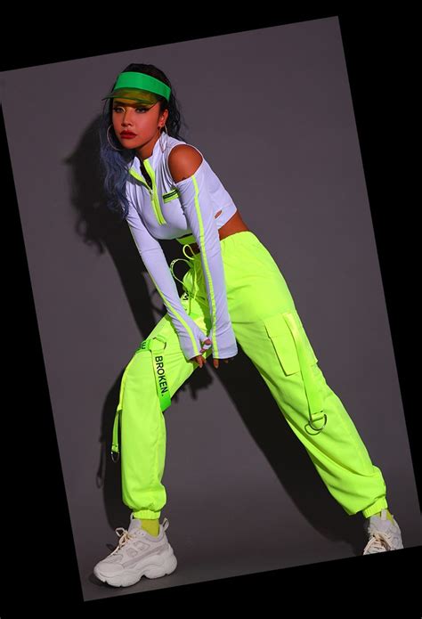 Free Shipping Women Green Dance Clothes Hip Hop Costumes Jkp5929