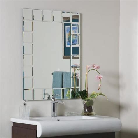 Black vintage adjustable vanity mirror. better bevel 30 in. W x 36 in. H Frameless Rectangular ...