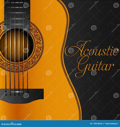 Classic Guitar Music Collection Album Cover Stock Vector Illustration