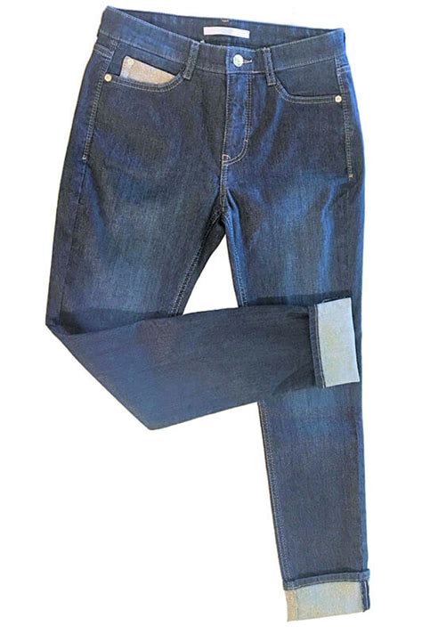 Mac 5900 90 Skinny Glitter Jeans In Blue Denim D674 Alpenstyle Classic European Clothing