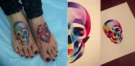 As Notáveis E Coloridas Tatuagens Aquarela De Sasha Unisex 25 Fotos