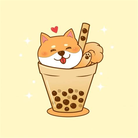 Premium Vector Cute Shiba Inu In Bubble Tea Cup Shiba Inu Bubble