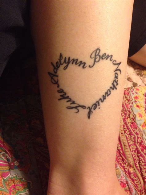 Heart Tattoos With Names Tattoos With Kids Names Name Tattoos For Moms