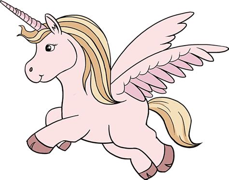 How To Draw A Cartoon Unicorn With Wings Step By Step