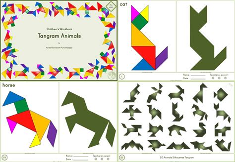 2011 002 Tangram Animals All Ages Tangram Animal Printables