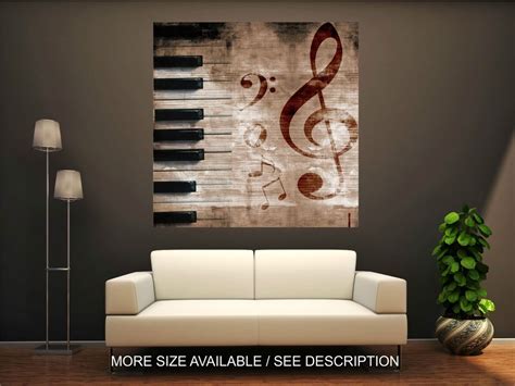 Wall Art Canvas Print Picture Music Signs And Piano Urban Style Grunge