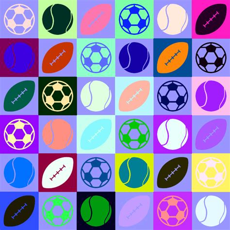 Sports Balls Pattern Public Domain Vectors