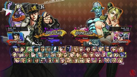 Jojos Bizarre Adventure All Star Battle R All Characters And Colors