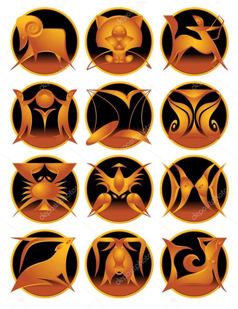 Collection Of Twelve Zodiac Signs Premium Vector In Adobe Illustrator