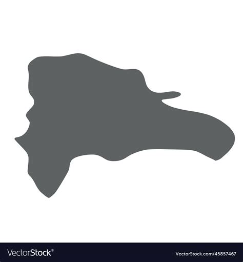 Dominican Republic Flat Country Map Silhouette Vector Image