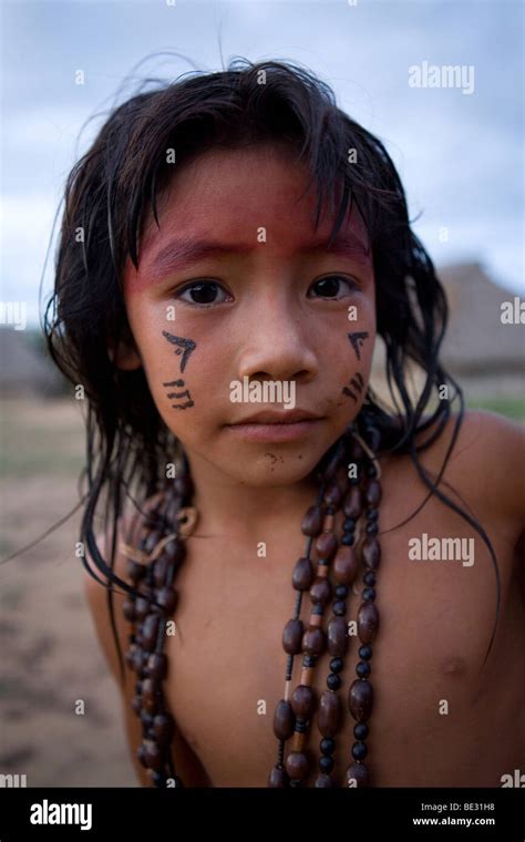 Les Enfants De Laller à Lécole Des Indiens Xingu Construit Dans Le